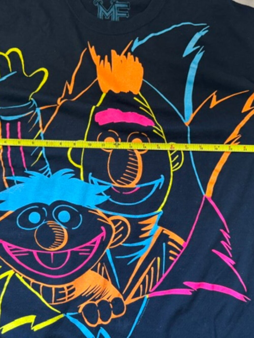 Sesame Street Bert & Ernie Neon Graphic T-Shirt XL - 2008 Mighty Fine - Picture 9 of 10